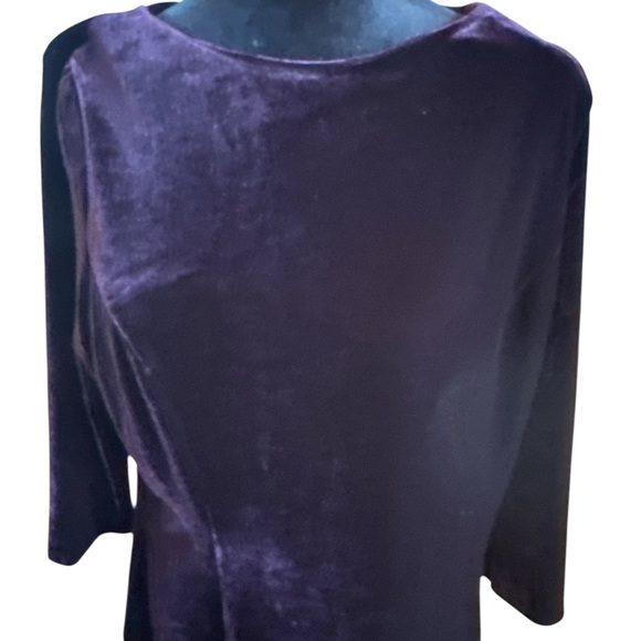 Jacqueline Ferrar Vintage Women’s Size 14 Deep Purple Dress Darts 3/4 Sleeves - Picture 2 of 13